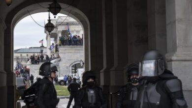 Photo of He joined the force after allegedly storming the Capitol. He was just arrested.