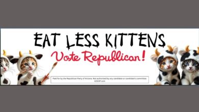 Photo of Arizona GOP billboards implore voters to ‘EAT LESS KITTENS’