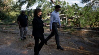 Photo of Biden and Harris visit storm-ravaged areas