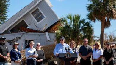 Photo of Harris and Biden, in storm-hit areas, seek to balance empathy and politics