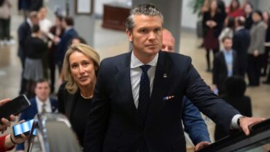 Photo of Pete Hegseth says he will be ‘standing right here in this fight’ after meeting with senators