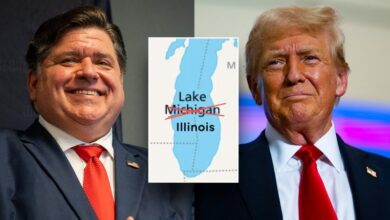 Photo of Pritzker trolls Trump by ‘renaming’ Lake Michigan as ‘Lake Illinois,’ joking he’d annex Green Bay