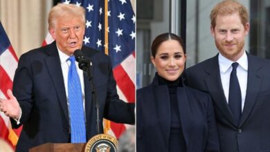 Photo of Trump doesn’t plan to deport Prince Harry, saying Meghan Markle is enough of a burden for the royal